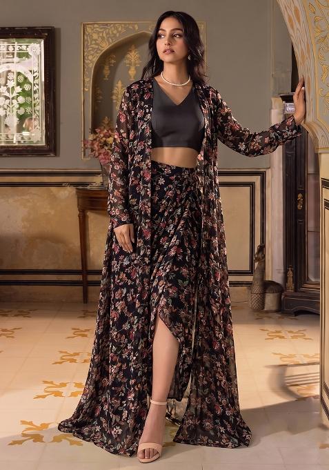 Ink Black Printed Poly Blend Fusion Set