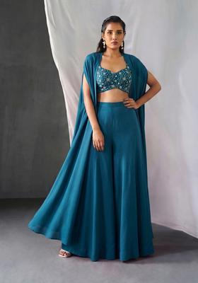 Teal Embroidered Tissue Fusion Set