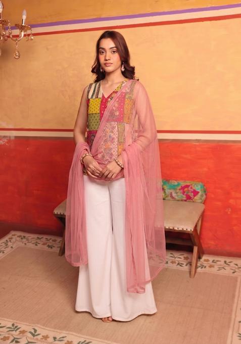 Multicolor Jacquard Brocade Fusion Set
