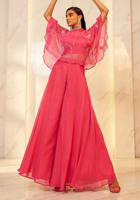 Pink Embroidered Handwork Lehenga Set