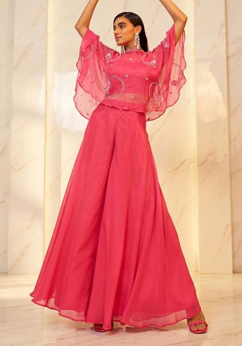 Pink Embroidered Handwork Lehenga Set