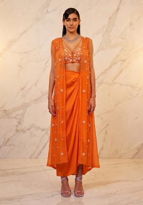 Pumpkin Embroidered Handwork Fusion Set