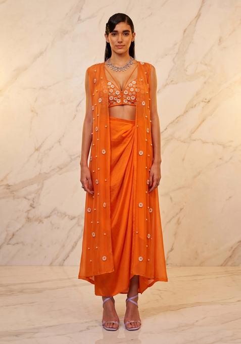 Pumpkin Embroidered Handwork Fusion Set