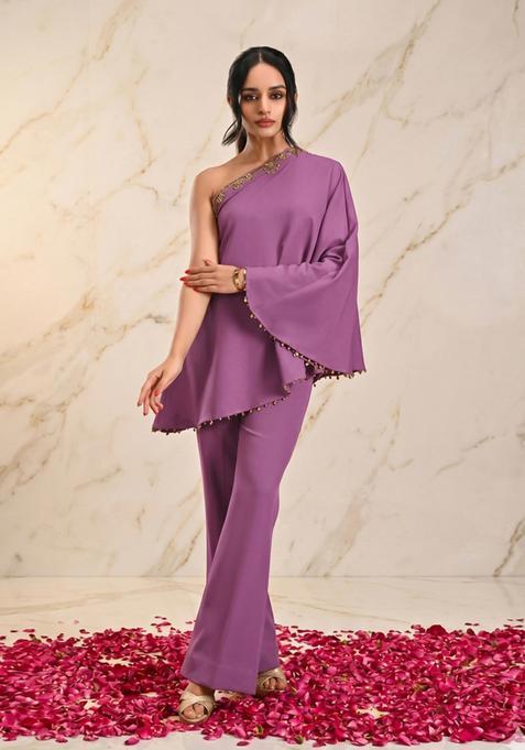Orchid Embroidered Handwork Fusion Set