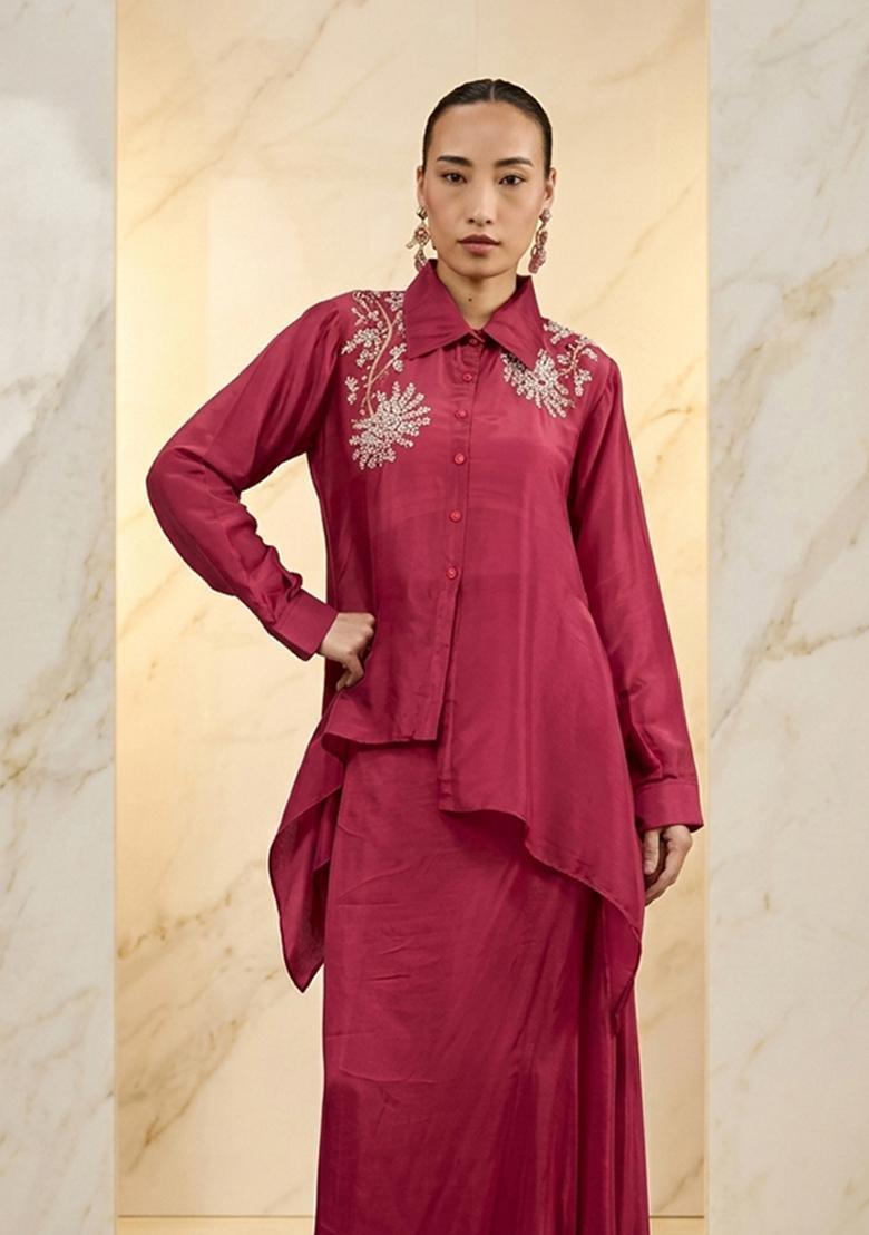 Wine Handwork Fusion Set - Indya