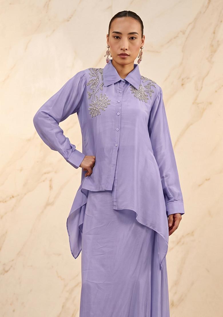 Lavender Handwork Fusion Set - Indya