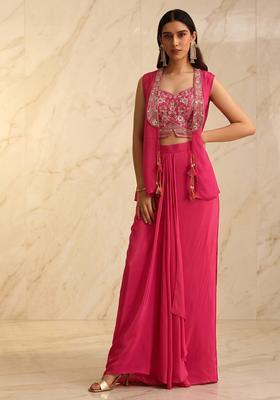 Rani Pink Handwork Fusion Set