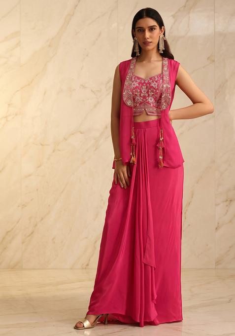 Rani Pink Handwork Fusion Set