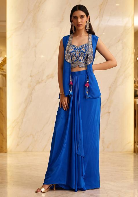 Royal Blue Handwork Fusion Set