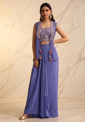 Periwinkle Blue Handwork Fusion Set