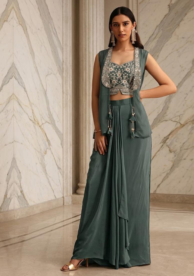 Millstone Grey Handwork Fusion Set - Indya