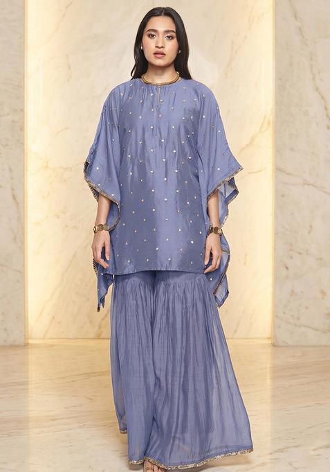 Dusty Lavender Handwork Sharara Set