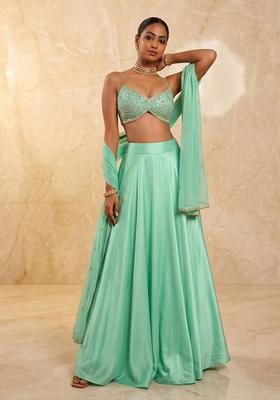 Mint Green Handwork Lehenga Set