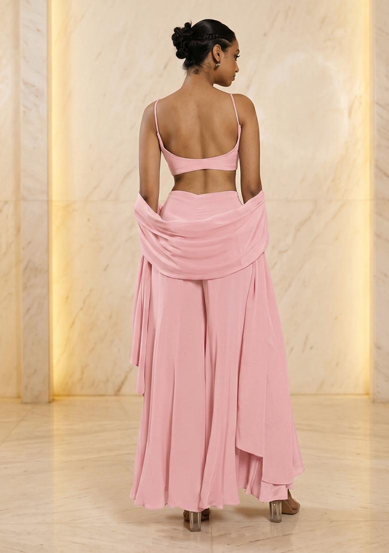 Blush Pink Handwork Fusion Set - Indya