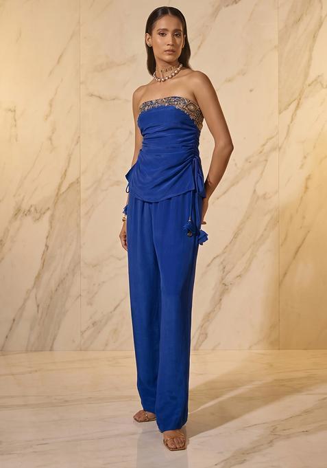 Royal Blue Handwork Fusion Set