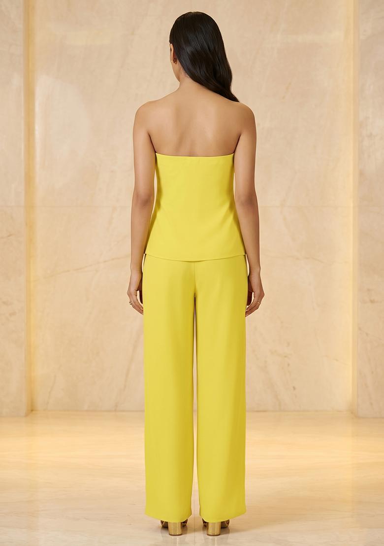 Mustard Handwork Fusion Set - Indya