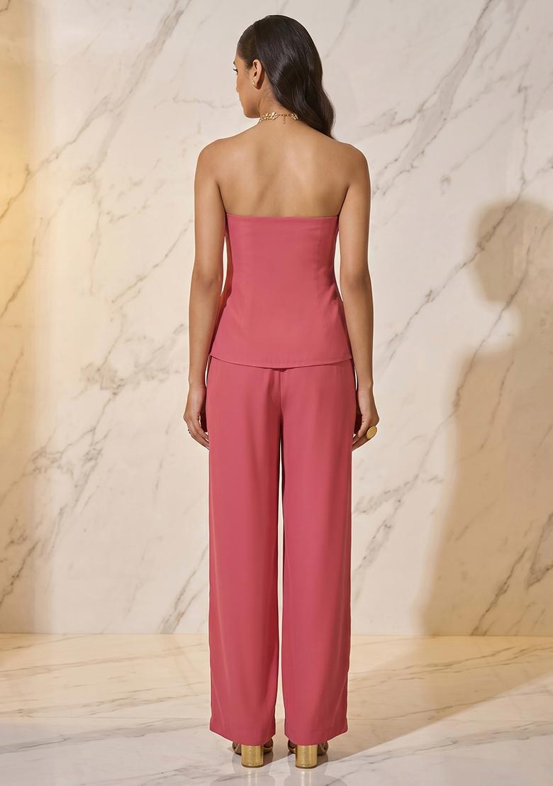 Onion Pink Handwork Fusion Set - Indya