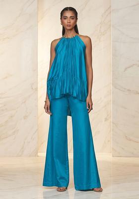 Teal Blue Handwork Fusion Set