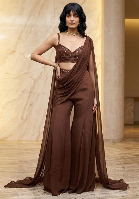 Chocolate Brown Handwork Fusion Set