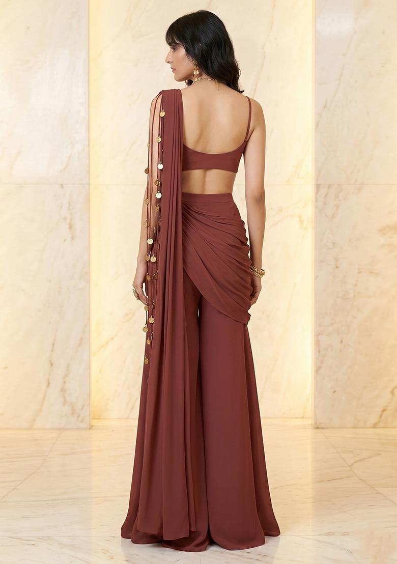 Brown Handwork Fusion Set - Indya
