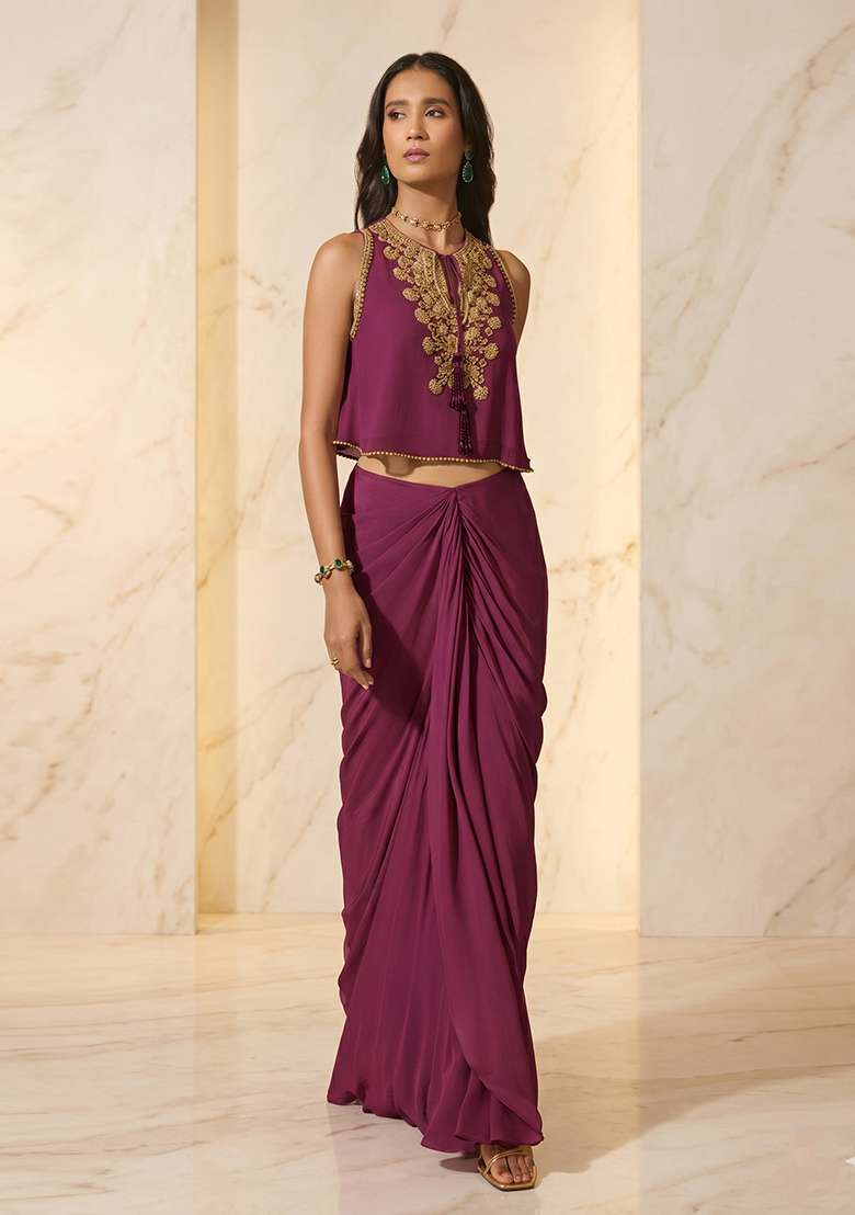 Wine Handwork Fusion Set - Indya