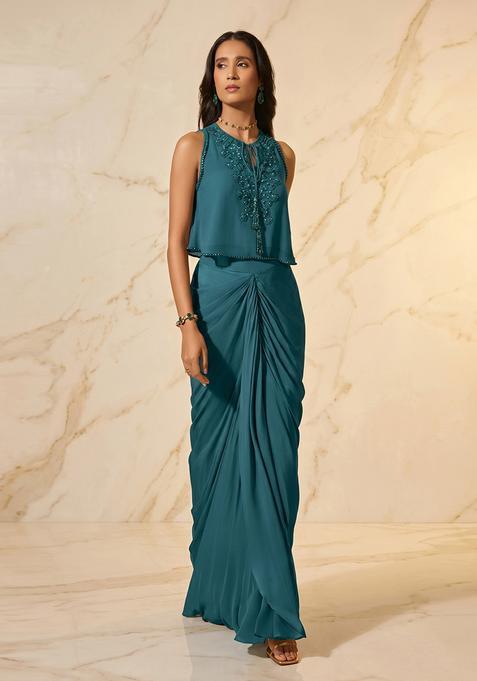 Teal Handwork Fusion Set