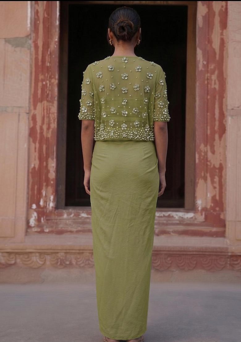 Olive Handwork Fusion Set - Indya