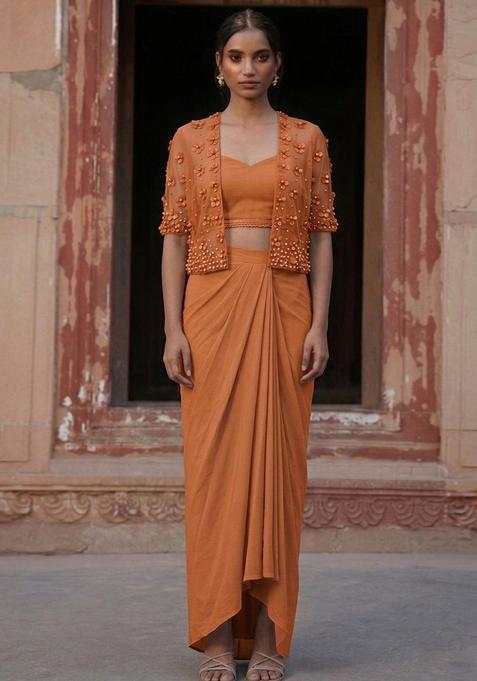 Burnt Orange Handwork Fusion Set