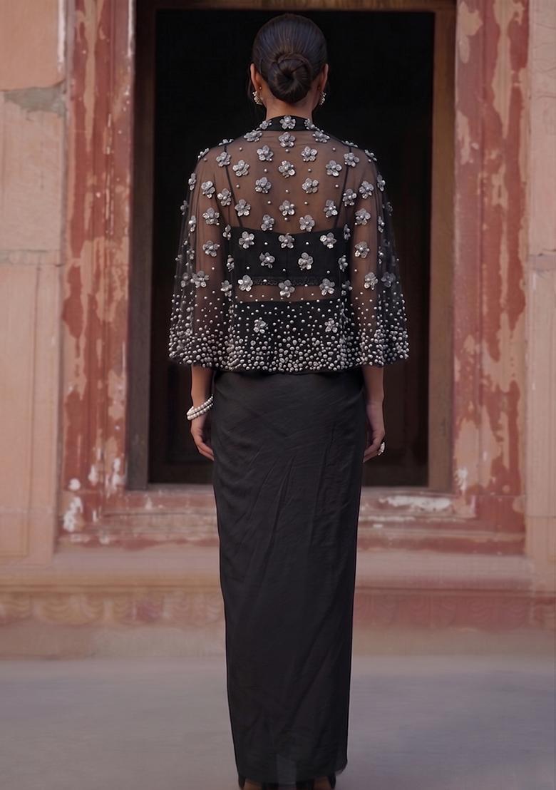 Black Handwork Fusion Set - Indya