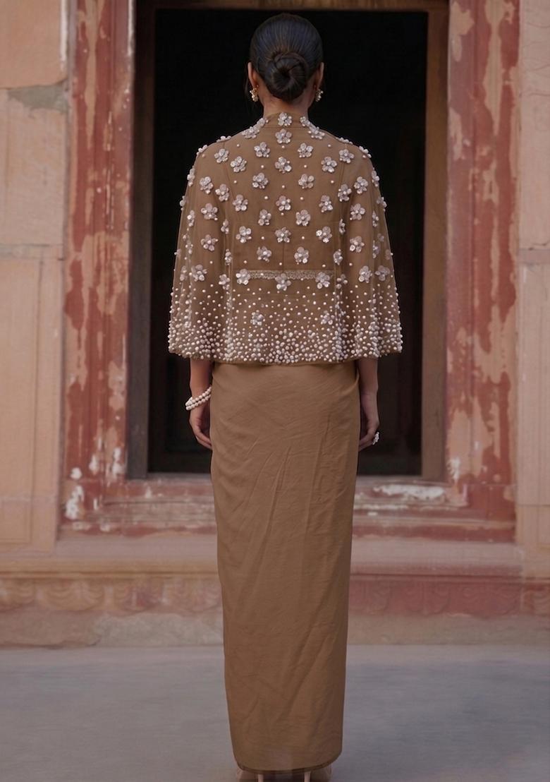 Brown Handwork Fusion Set - Indya