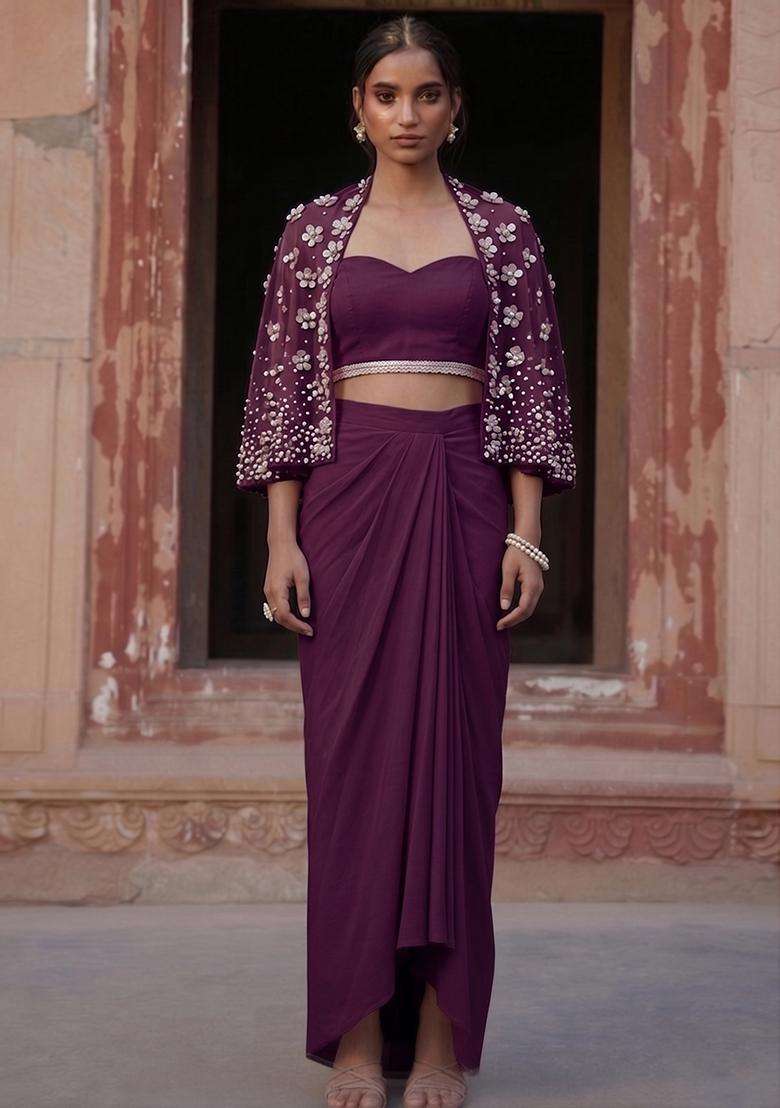 Wine Handwork Fusion Set - Indya