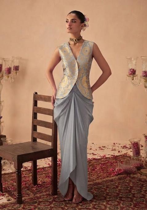 Slate Grey Brocade Fusion Set