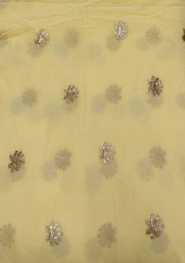 Pastel Yellow Embellished Georgette Fusion Set for Diwali | Wedding & Festive Wear - Indya