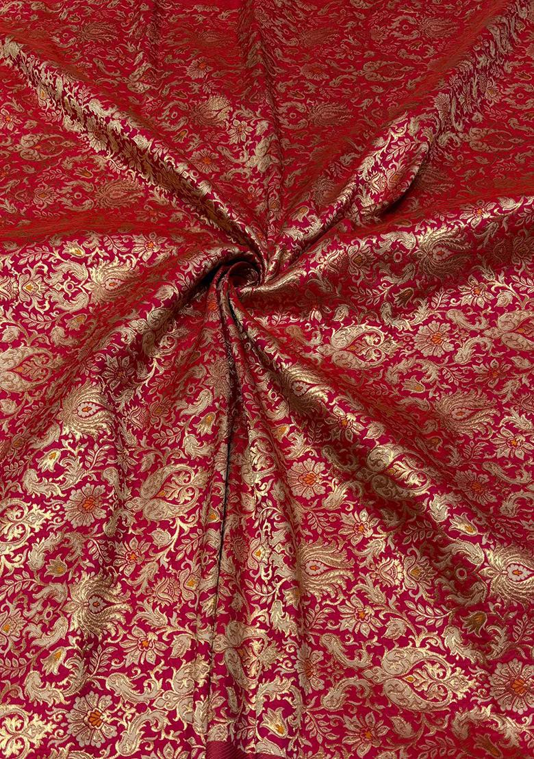 Red Brocade Fusion Set - Indya