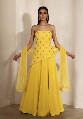 Butter Yellow Embellished Lehenga Set