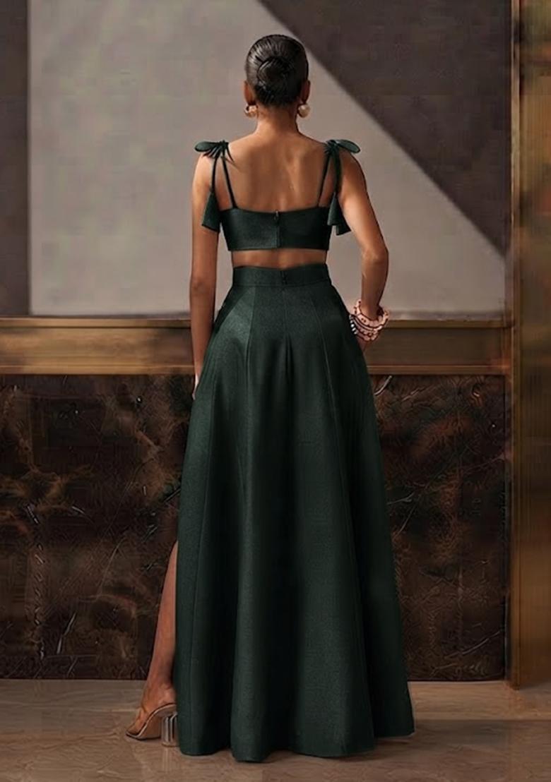 Forest Green Solid Fusion Set - Indya