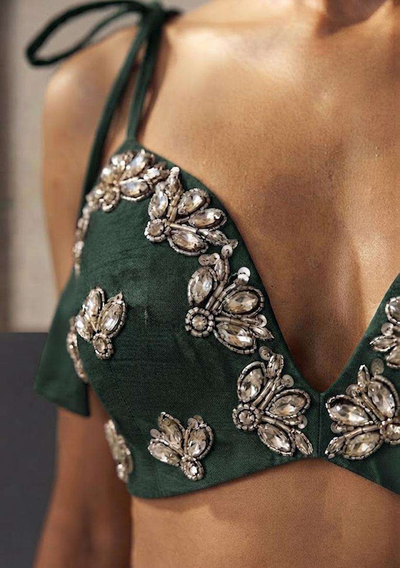 Forest Green Solid Fusion Set - Indya