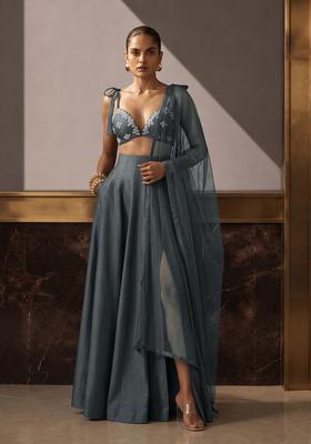 Charcoal Grey Embellished Fusion Set
