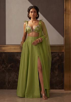 Lime Green Embellished Fusion Set