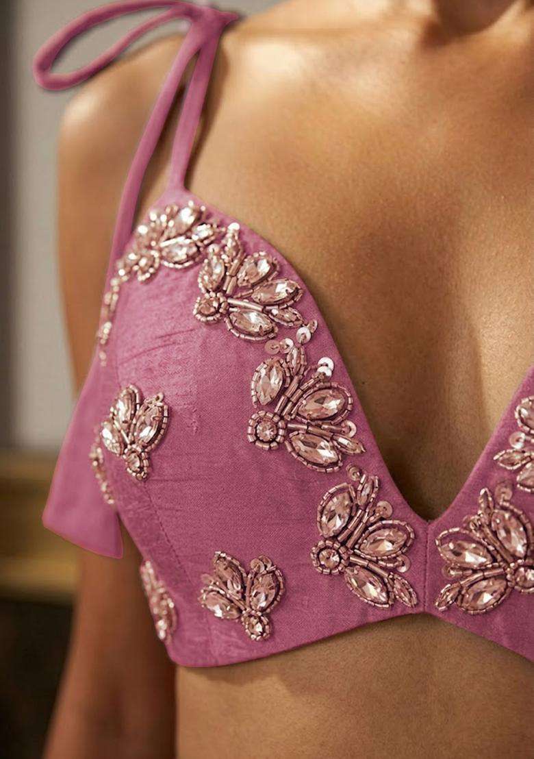 Dusty Purple Embellished Lehenga Set - Indya