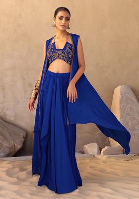 Royal Blue Hand Work Fusion Set