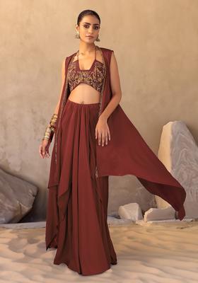Rust Orange Hand Work Fusion Set