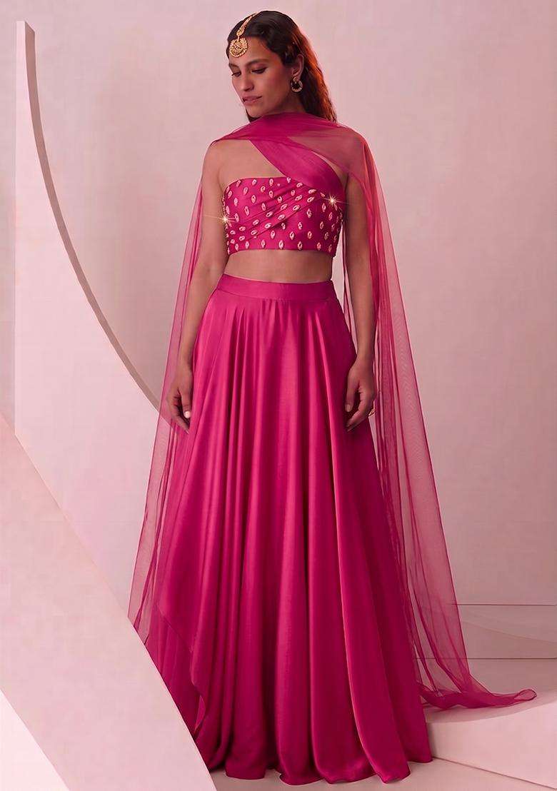 Rani Pink Handwork Lehenga Set - Indya