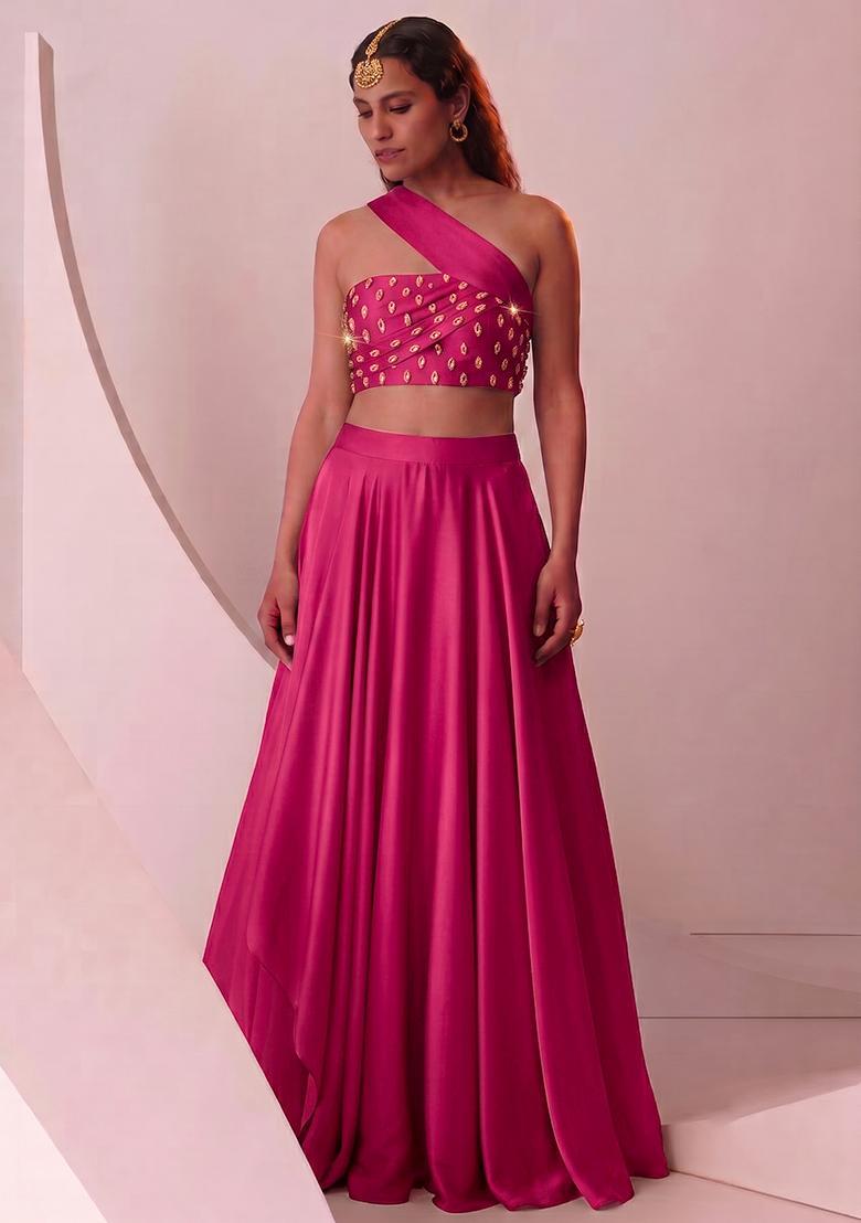 Rani Pink Handwork Lehenga Set - Indya