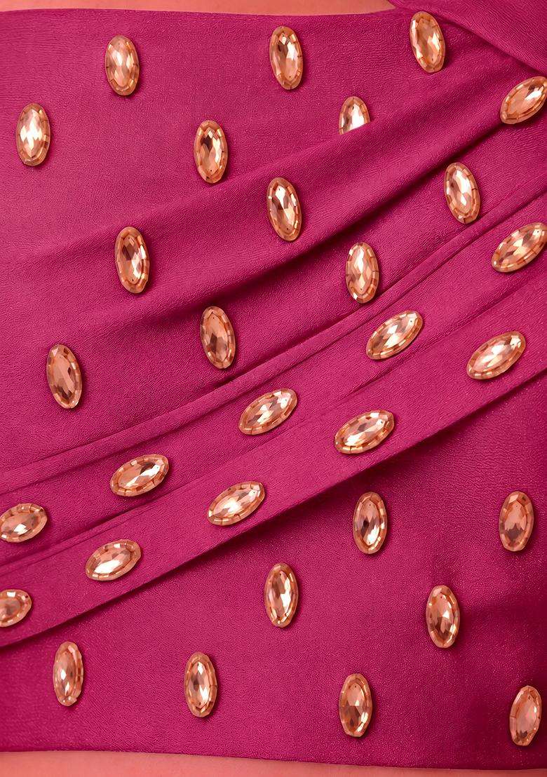Rani Pink Handwork Lehenga Set - Indya