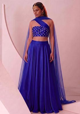Royal Blue Handwork Lehenga Set