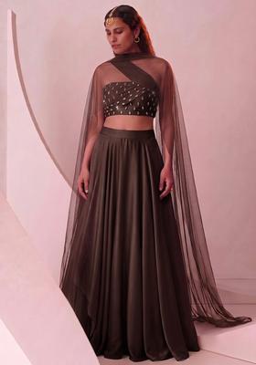 Brown Handwork Lehenga Set