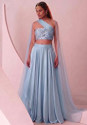 Baby Blue Handwork Lehenga Set