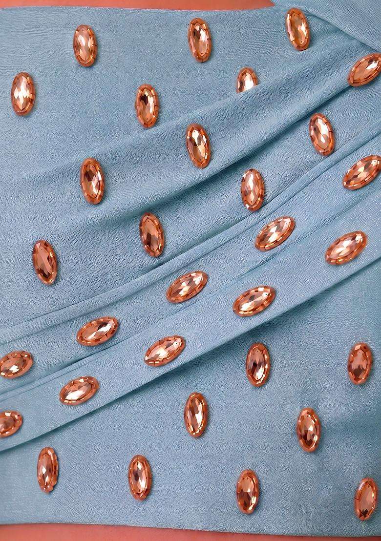 Baby Blue Handwork Lehenga Set - Indya