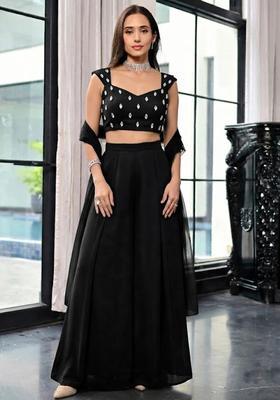 Black Handwork Lehenga Set
